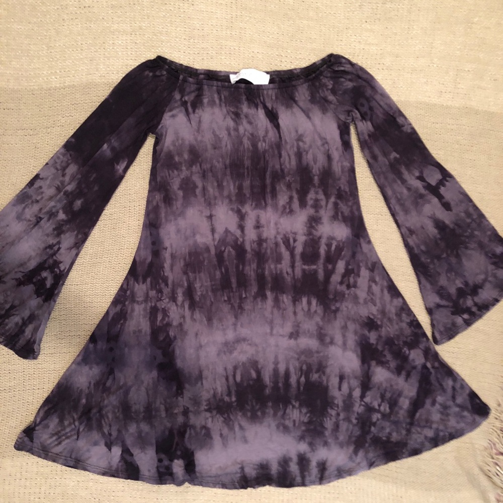Off the shoulder tie dye dress with bell sleeves
